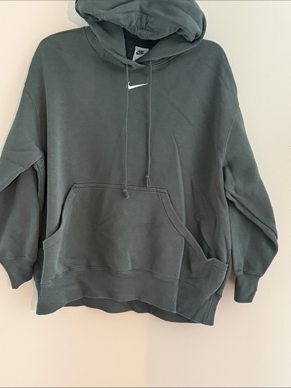 Nike Women's Forest Green Pullover Hoodie with White Swoosh